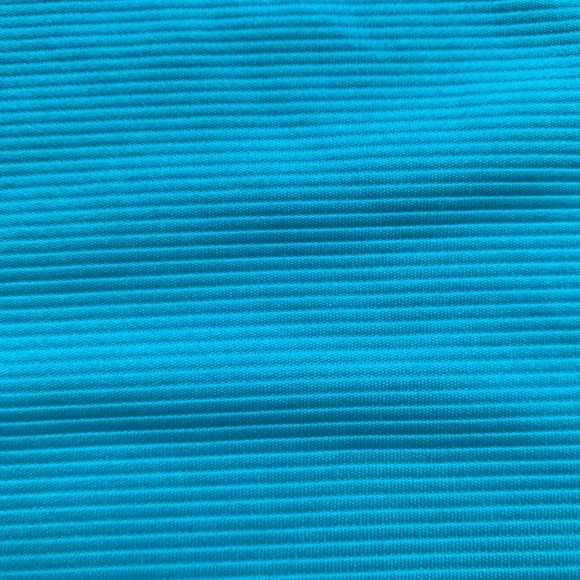 Caribbean Joe Teal Polyester Short Sleeved Top, EUC, L - Picture 8 of 11